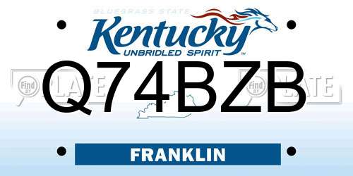 Q74BZB Kentucky License Plate