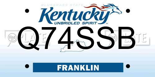 Q74SSB Kentucky License Plate