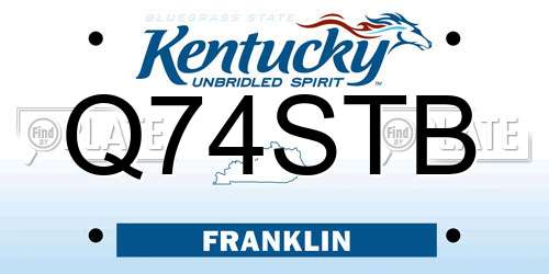 Q74STB Kentucky License Plate