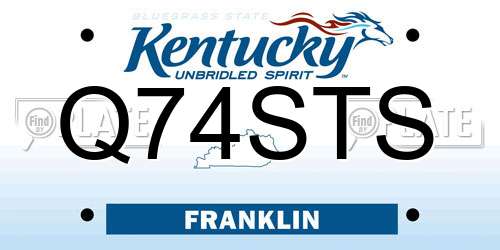Q74STS Kentucky License Plate