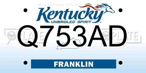 Q753AD Kentucky License Plate