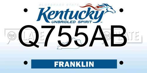 Q755AB Kentucky License Plate