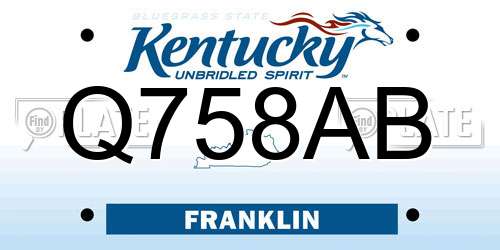 Q758AB Kentucky License Plate