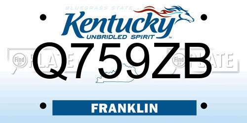 Q759ZB Kentucky License Plate