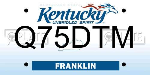 Q75DTM Kentucky License Plate