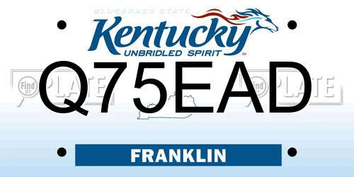 Q75EAD Kentucky License Plate