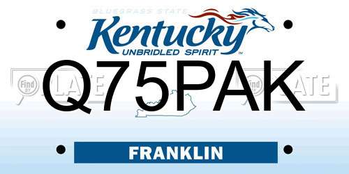Q75PAK Kentucky License Plate