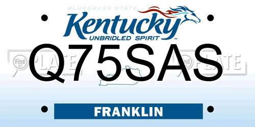 Q75SAS Kentucky License Plate
