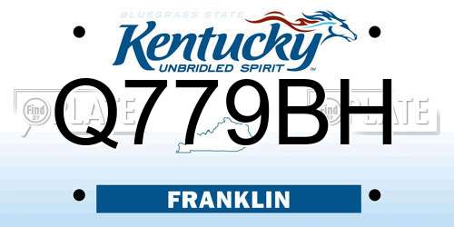 Q779BH Kentucky License Plate
