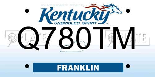 Q780TM Kentucky License Plate