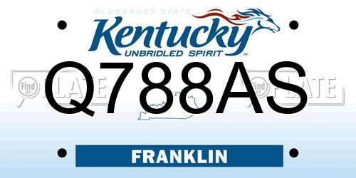 Q788AS Kentucky License Plate