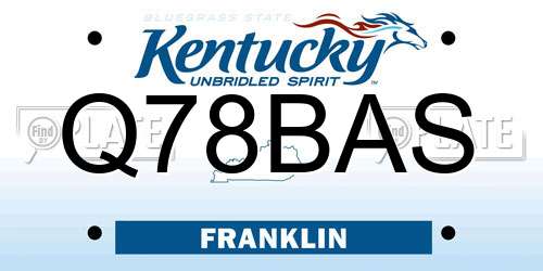 Q78BAS Kentucky License Plate
