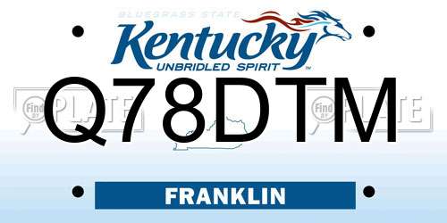 Q78DTM Kentucky License Plate