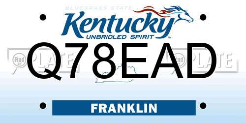 Q78EAD Kentucky License Plate