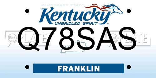 Q78SAS Kentucky License Plate
