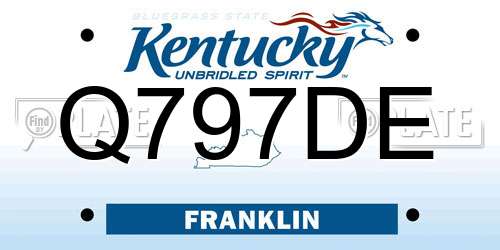 Q797DE Kentucky License Plate