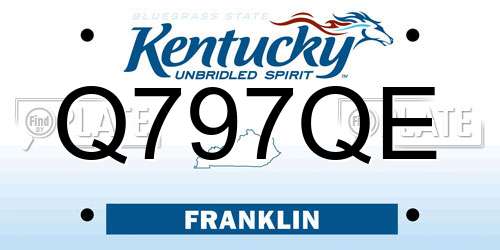 Q797QE Kentucky License Plate