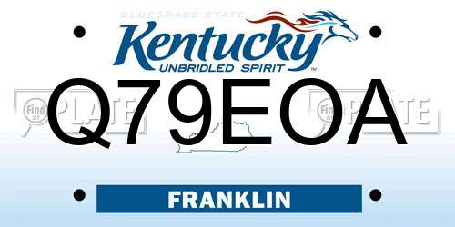 Q79EOA Kentucky License Plate