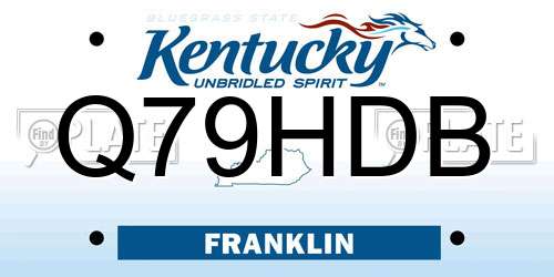 Q79HDB Kentucky License Plate
