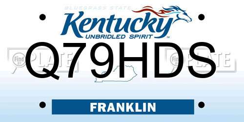Q79HDS Kentucky License Plate