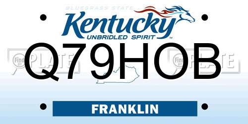 Q79HOB Kentucky License Plate
