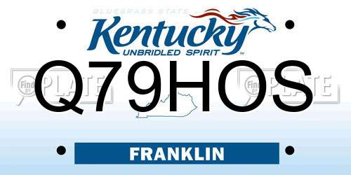 Q79HOS Kentucky License Plate