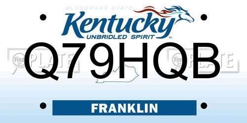 Q79HQB Kentucky License Plate