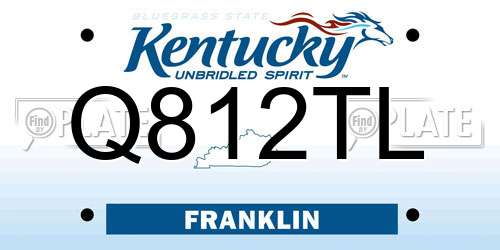 Q812TL Kentucky License Plate