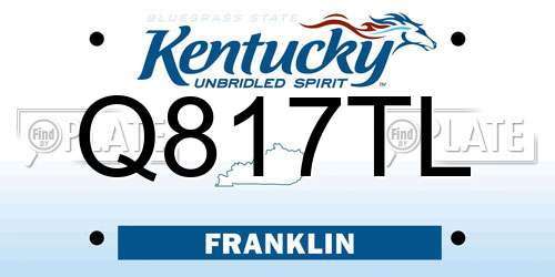 Q817TL Kentucky License Plate