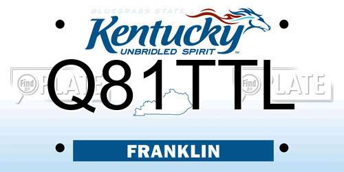Q81TTL Kentucky License Plate