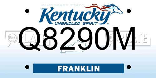 Q8290M Kentucky License Plate