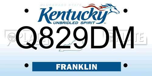 Q829DM Kentucky License Plate