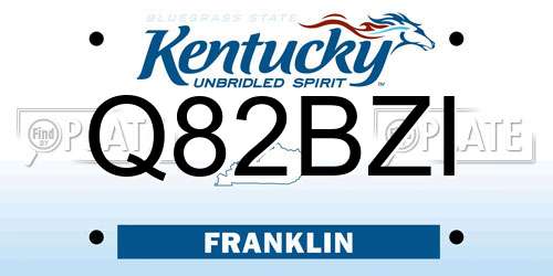 Q82BZI Kentucky License Plate