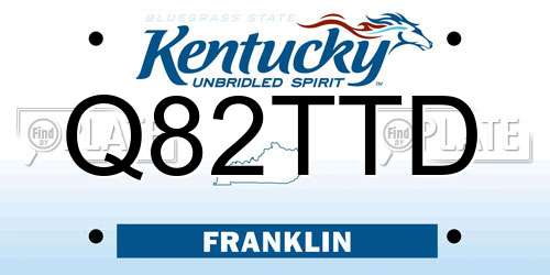 Q82TTD Kentucky License Plate