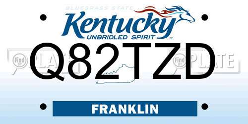 Q82TZD Kentucky License Plate