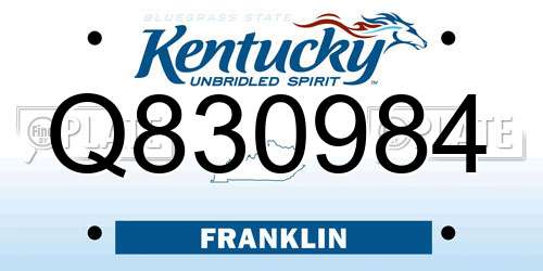 Q830984 Kentucky License Plate