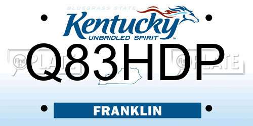 Q83HDP Kentucky License Plate