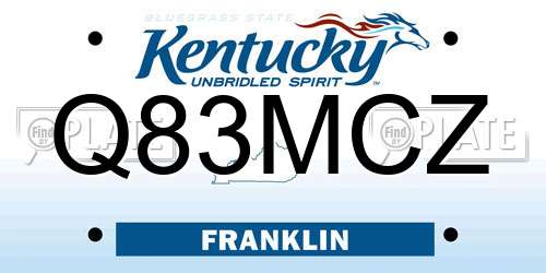 Q83MCZ Kentucky License Plate