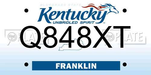 Q848XT Kentucky License Plate