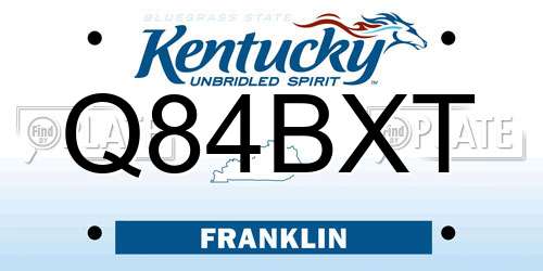 Q84BXT Kentucky License Plate