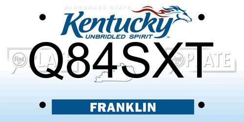 Q84SXT Kentucky License Plate