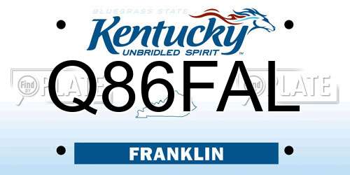 Q86FAL Kentucky License Plate