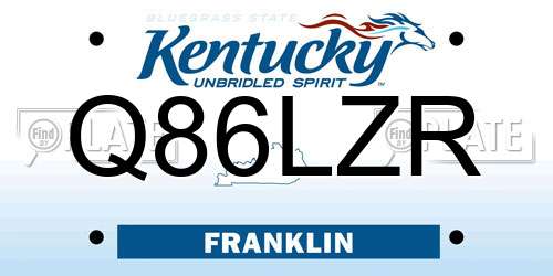 Q86LZR Kentucky License Plate
