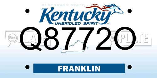 Q8772O Kentucky License Plate