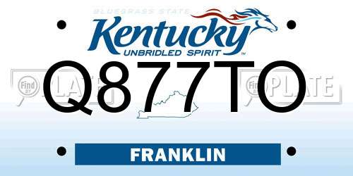 Q877TO Kentucky License Plate