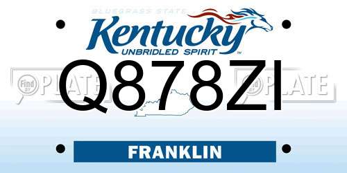 Q878ZI Kentucky License Plate