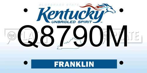 Q8790M Kentucky License Plate