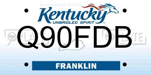 Q90FDB Kentucky License Plate