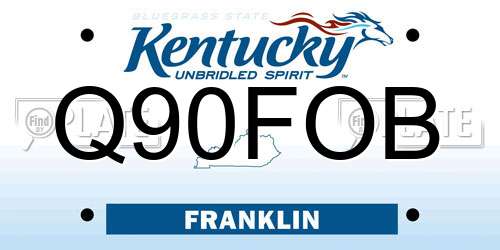 Q90FOB Kentucky License Plate