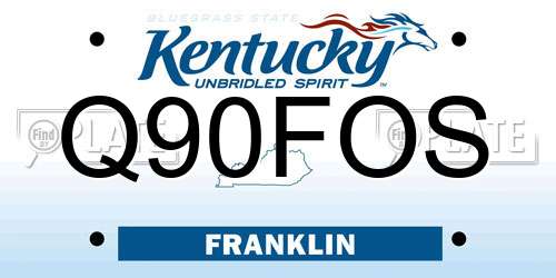 Q90FOS Kentucky License Plate